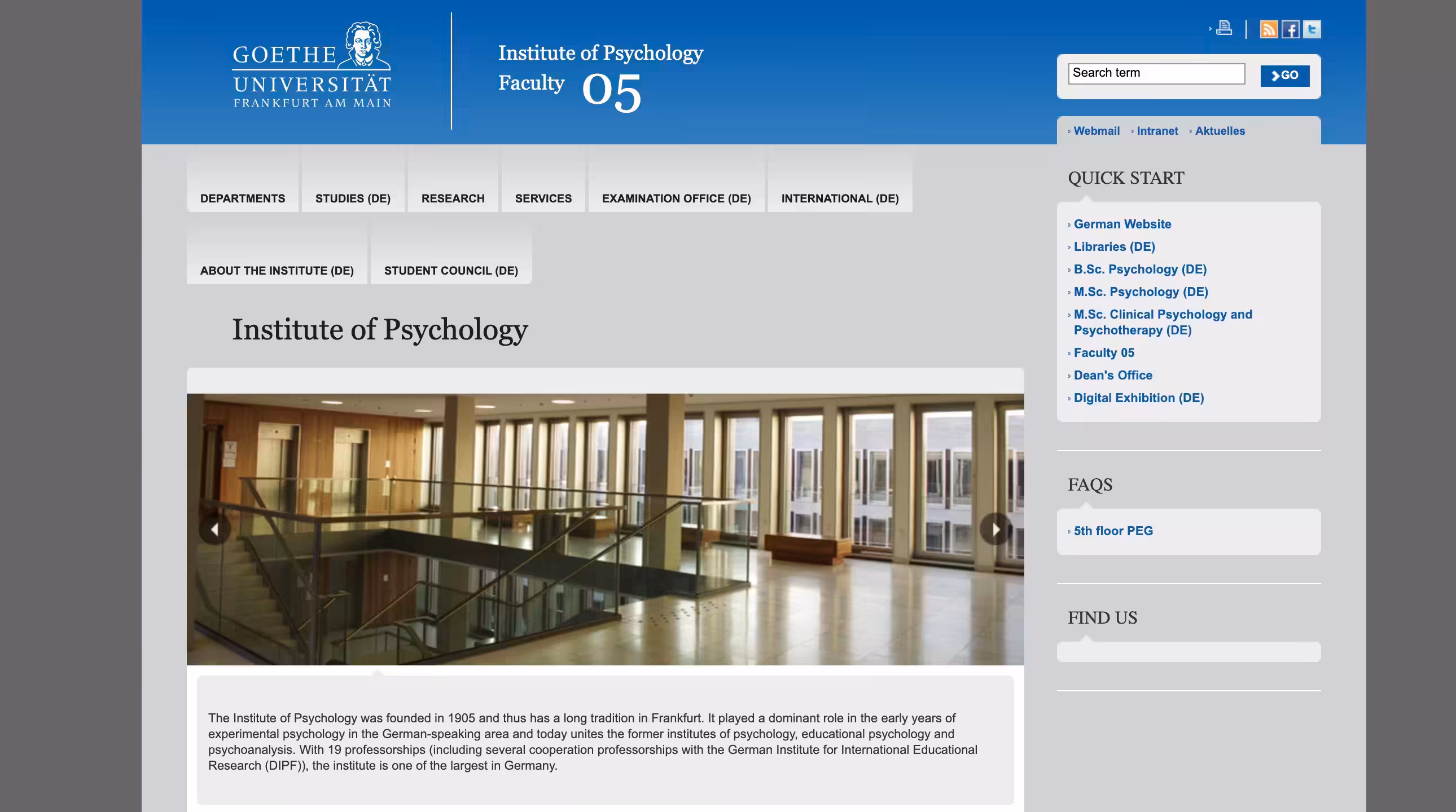 Goethe-Universität Institute of Psychology