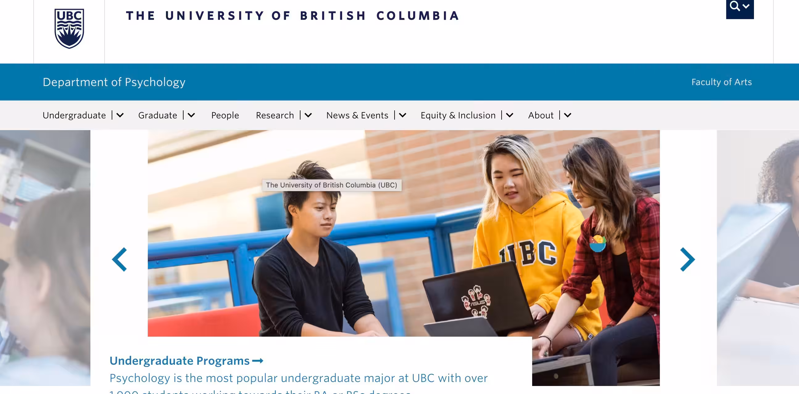 Департамент психологии UBC