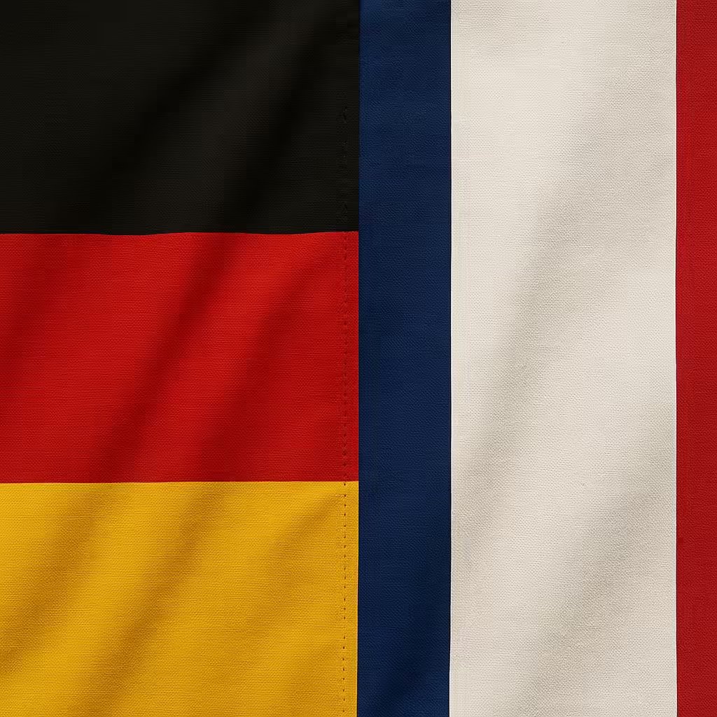 German and French flags side by side
