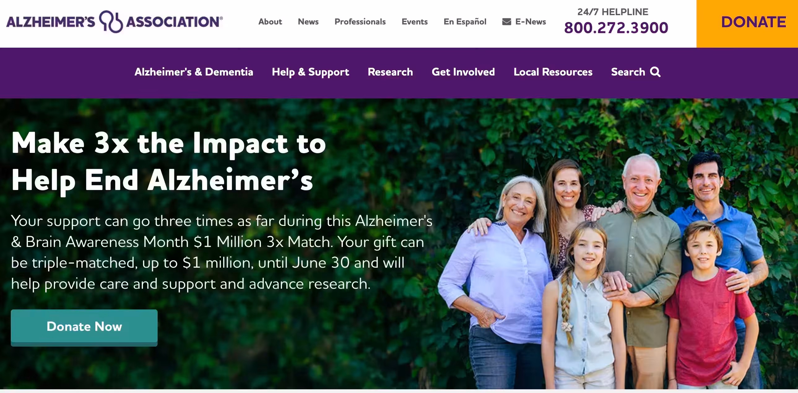 Alzheimer's Association | Alzheimer's Disease & Dementia Help - The Alzheimer’s Association website, alz.org®, is a rich resource designed to inform and educate multiple audiences, including those living with the disease, caregivers, volunteers and professional health care providers. | Psychology Tool Screenshot