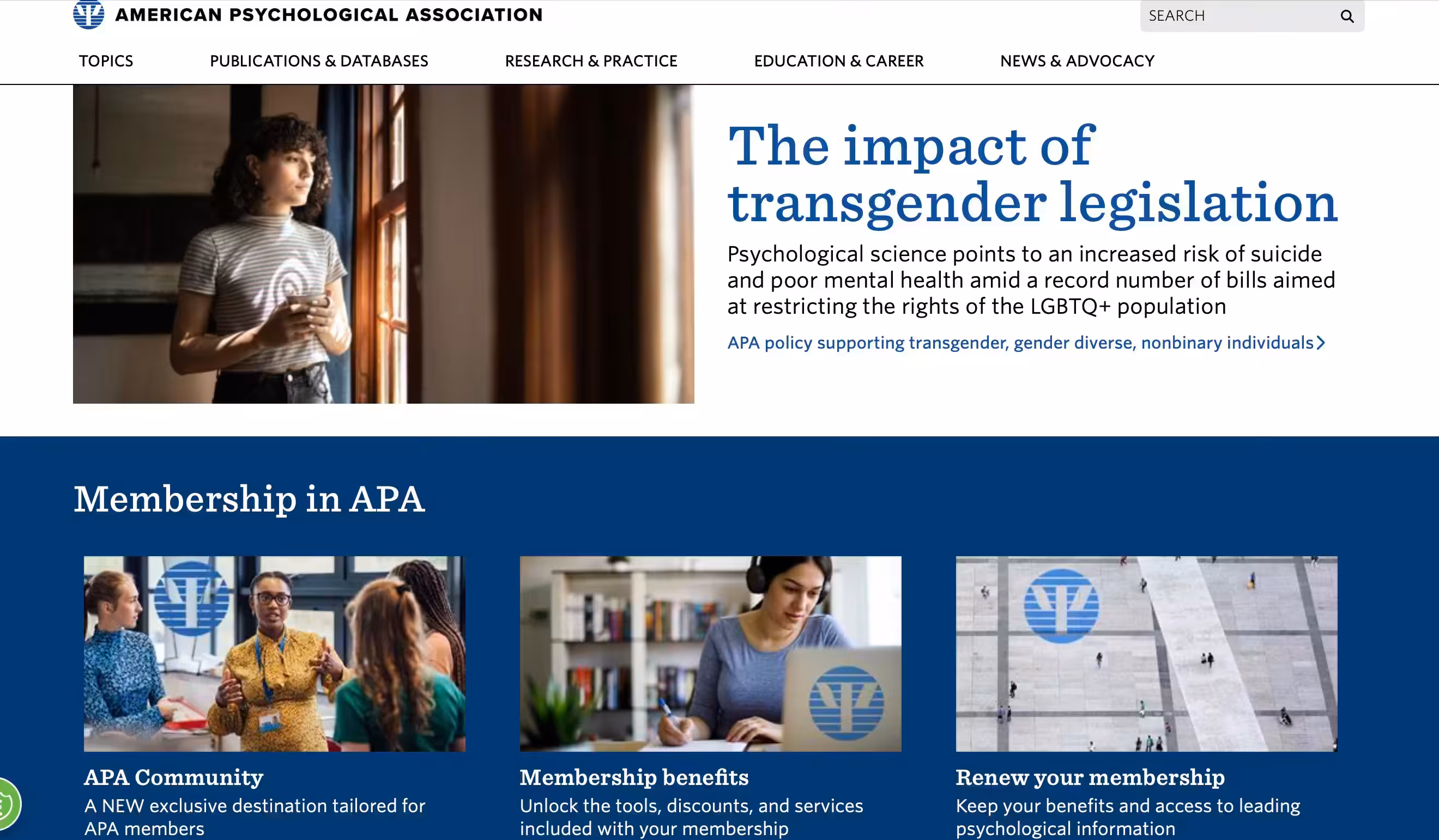American Psychological Association (APA) - The American Psychological Association (APA) is the leading scientific and professional organization representing psychology in the United States. APA supports psychology research, education, and practice, and advocates for the application of psychological science to improve society. | Psychology Tool Screenshot