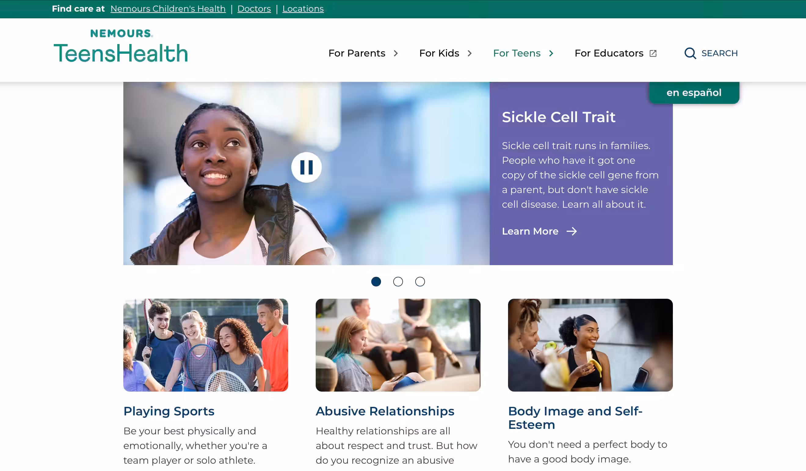 KidsHealth - teens - KidsHealth Teens's Health section provides trusted health information specifically for teenagers, covering topics such as mental health, relationships, fitness, nutrition, and general well-being.