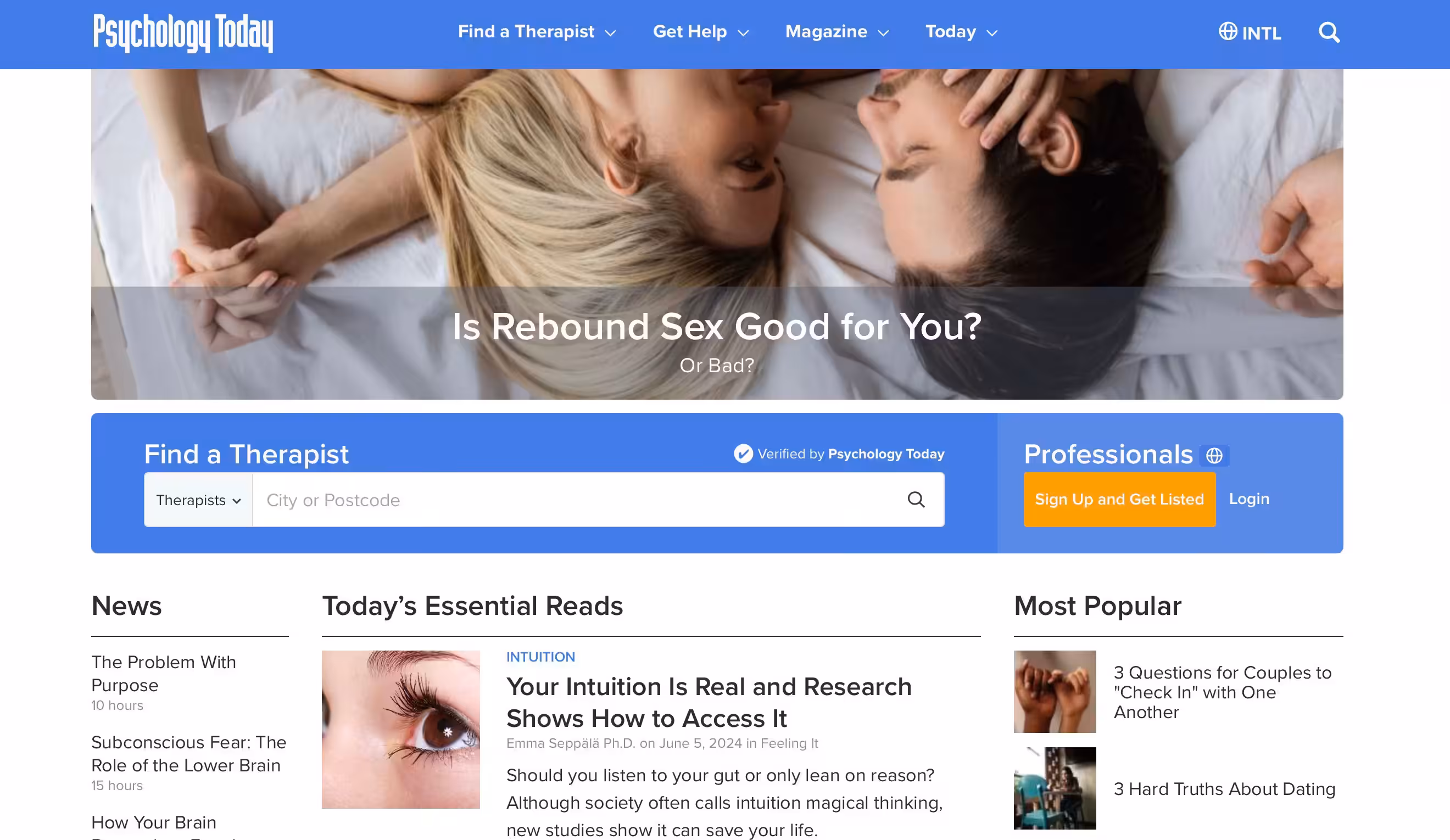 Psychology Today - Psychology Today is a leading source of psychology information, offering expert advice on mental health, relationships, self-help, therapy, and psychological research.